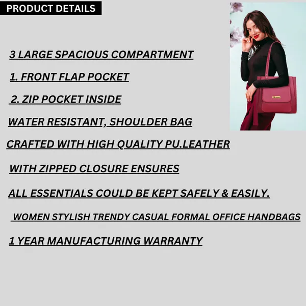 Maroon_Pu_&_Artificial_Leather_Shoulder_Bag_For_Women