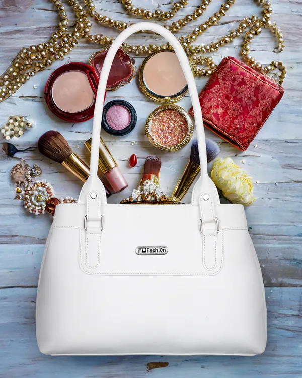 White_Pu_Shoulder_Bag_For_Women
