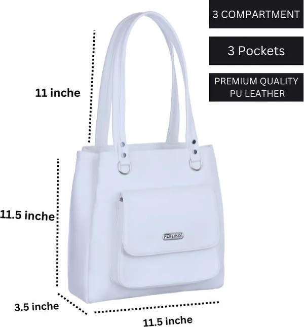 White_Pu_&_Artificial_Leather_Shoulder_Bag_For_Women