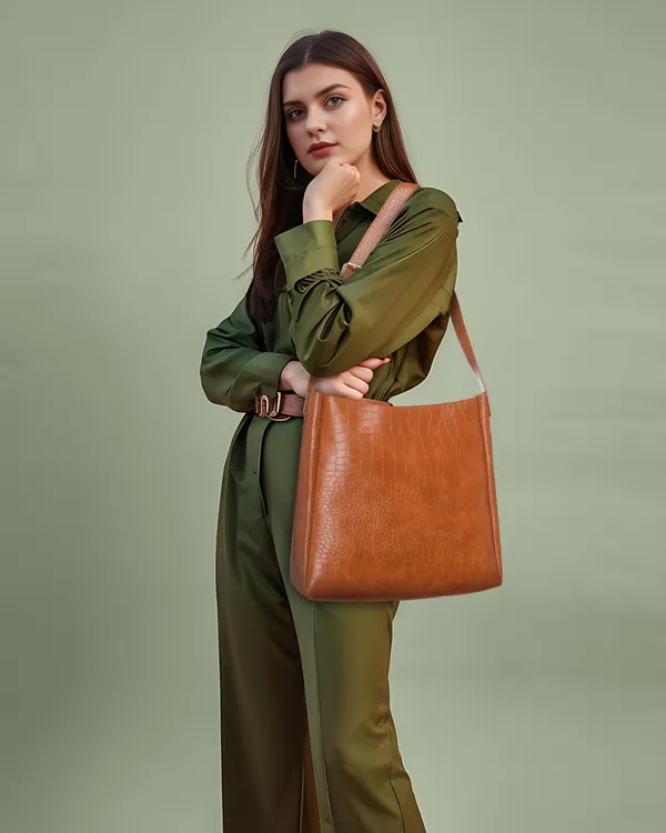 Tan_Artificial_Leather_Shoulder_Bag_For_Women