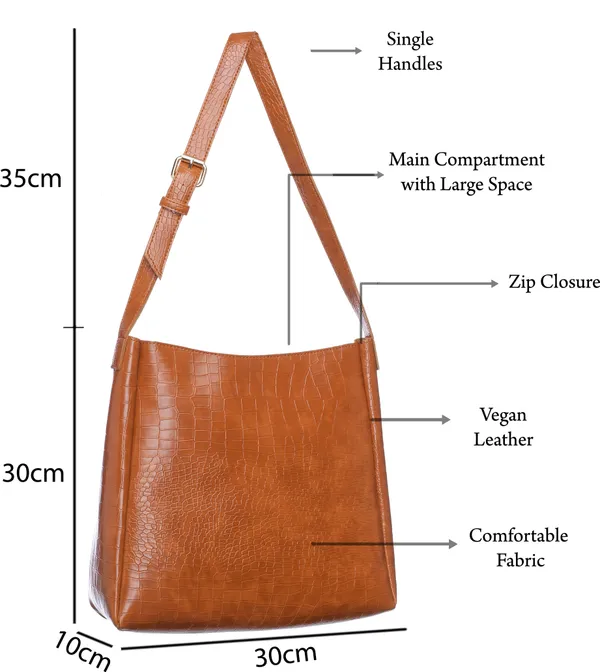 Tan_Artificial_Leather_Shoulder_Bag_For_Women