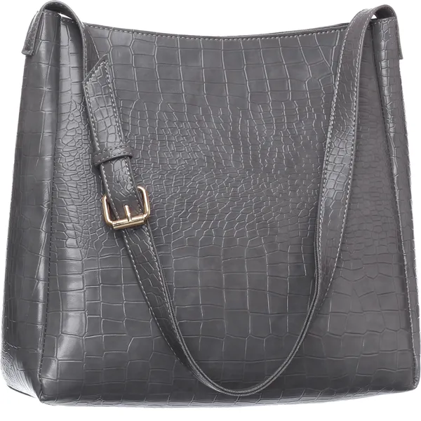 Grey_Artificial_Leather_Shoulder_Bag__For_Women