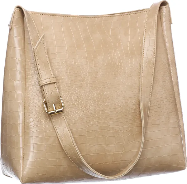 Beige_Artificial_Leather_Shoulder_Bag_For_Women