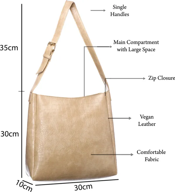 Beige_Artificial_Leather_Shoulder_Bag_For_Women