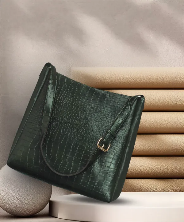 Green_Artificial_Leather_Shoulder_Bag_For_Women