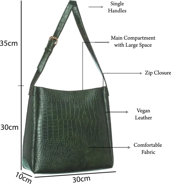 Green_Artificial_Leather_Shoulder_Bag_For_Women