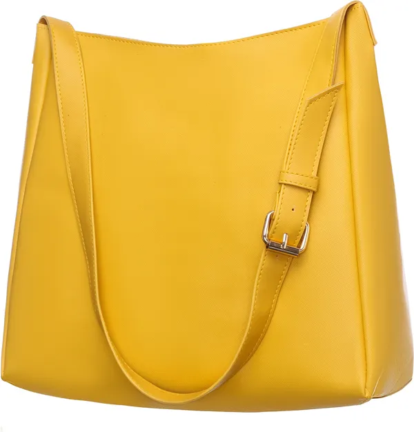 Yellow_Artificial_Leather_Shoulder_Bag_For_Women