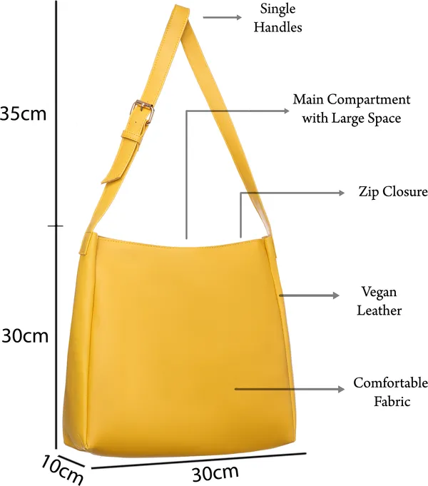Yellow_Artificial_Leather_Shoulder_Bag_For_Women