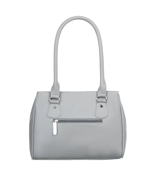 Grey_Artificial_Leather_Shoulder_Bag_For_Women