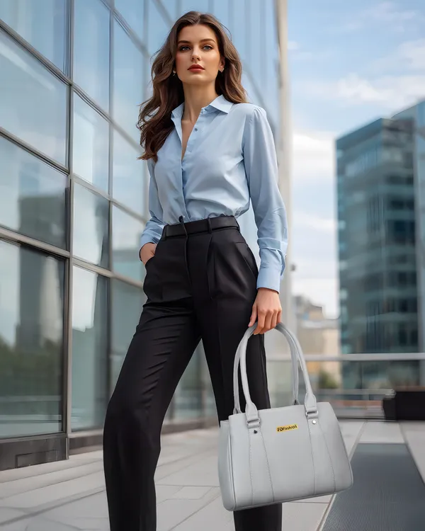 Grey_Artificial_Leather_Shoulder_Bag_For_Women