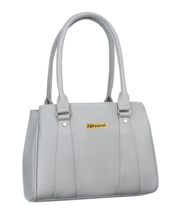 Grey_Artificial_Leather_Shoulder_Bag_For_Women