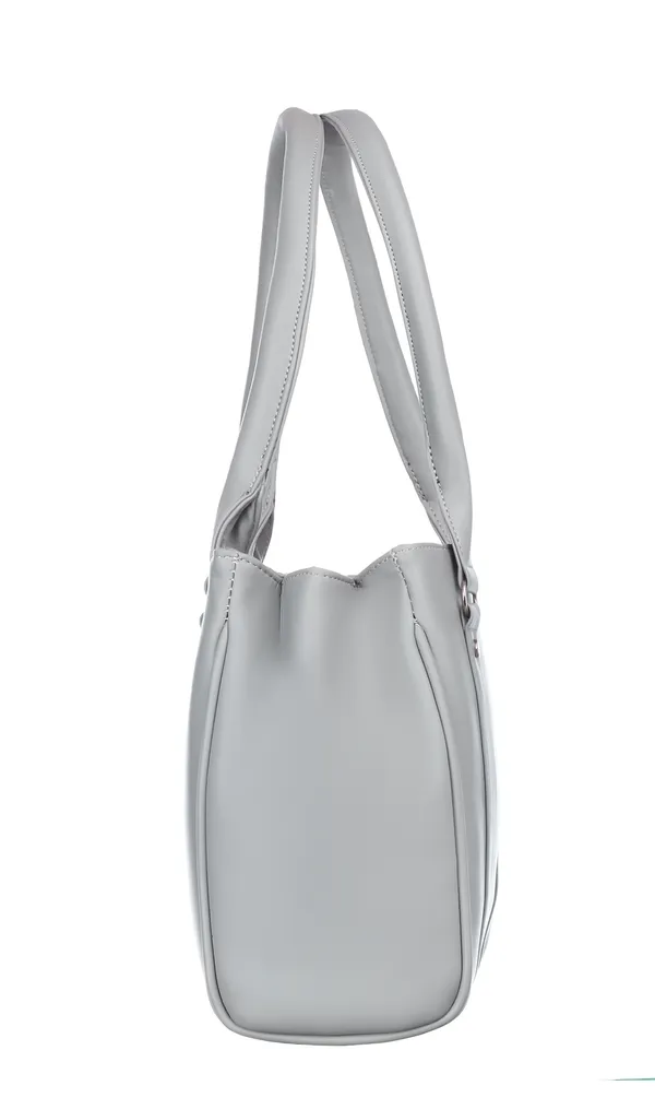 Grey_Artificial_Leather_Shoulder_Bag_For_Women