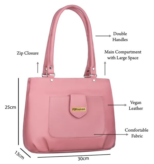 Pink_Artificial_Leather_Shoulder_Bag_For_Women