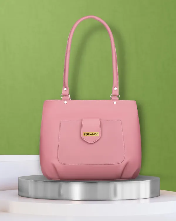 Pink_Artificial_Leather_Shoulder_Bag_For_Women