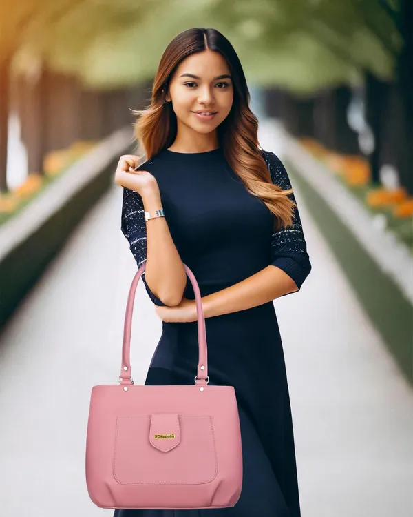 Pink_Artificial_Leather_Shoulder_Bag_For_Women
