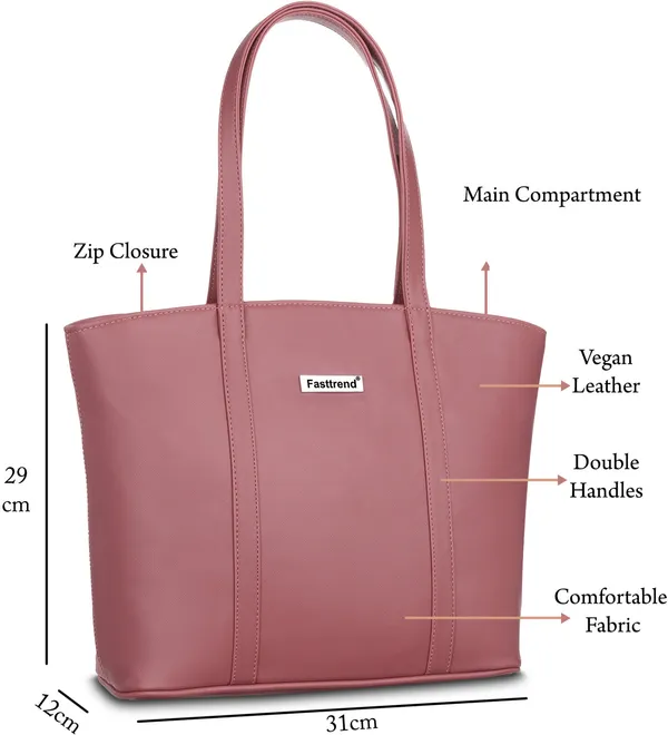 Pink_Artificial_Leather_Shoulder_Bag__For_Women