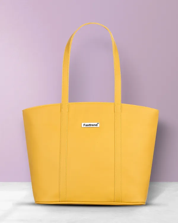 Yellow_Artificial_Leather_Shoulder_Bag__For_Women