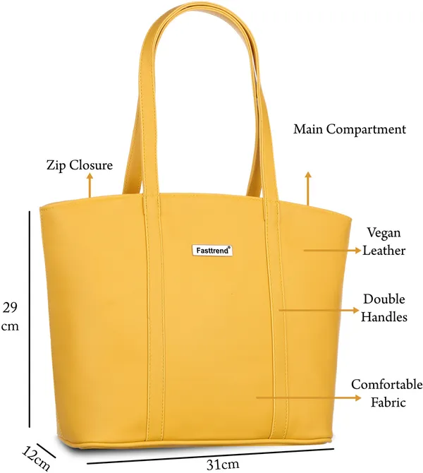 Yellow_Artificial_Leather_Shoulder_Bag__For_Women