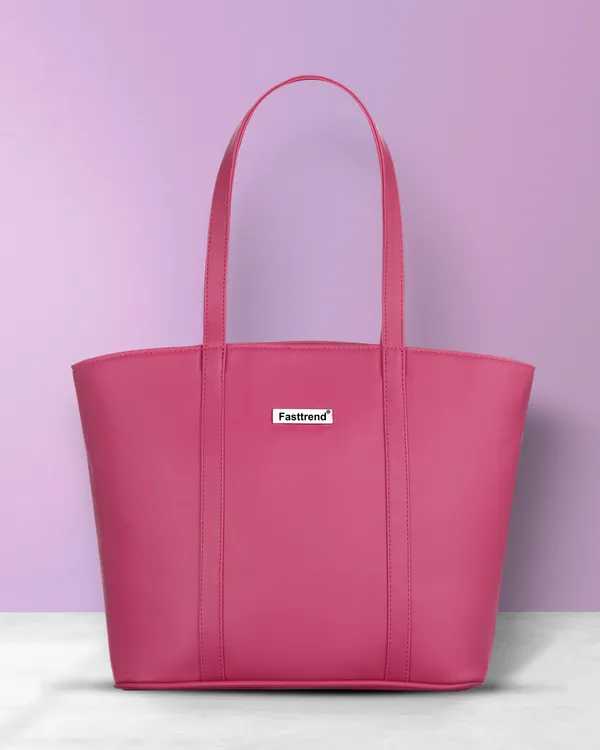 Pink_Artificial_Leather_Shoulder_Bag_For_Women