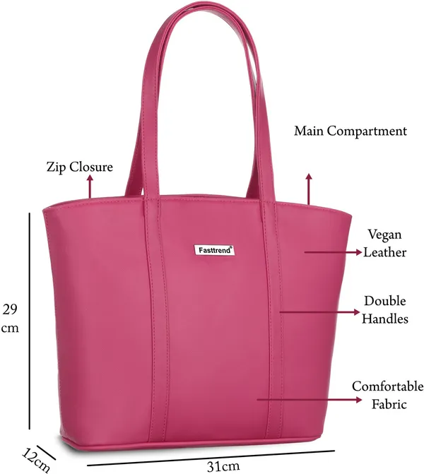 Pink_Artificial_Leather_Shoulder_Bag_For_Women