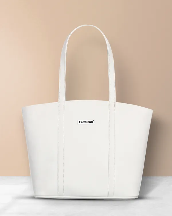 White_Artificial_Leather_Shoulder_Bag_For_Women