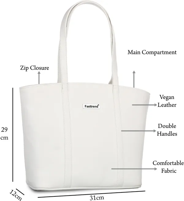 White_Artificial_Leather_Shoulder_Bag_For_Women