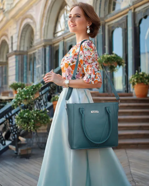 Blue_Pu_Shoulder_Bag_For_Women