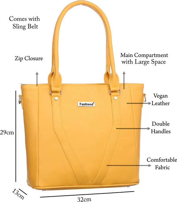 Yellow_Pu_Shoulder_Bag_For_Women