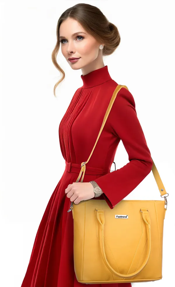 Yellow_Pu_Shoulder_Bag_For_Women