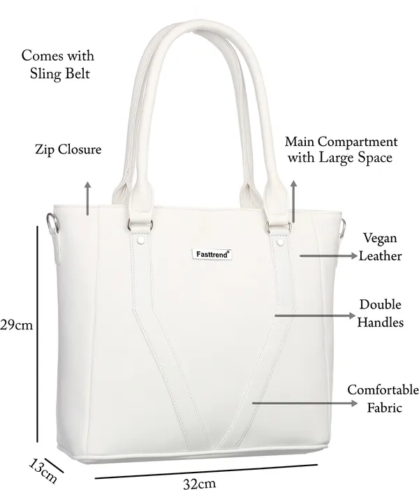 White_Pu_Shoulder_Bag_For_Women