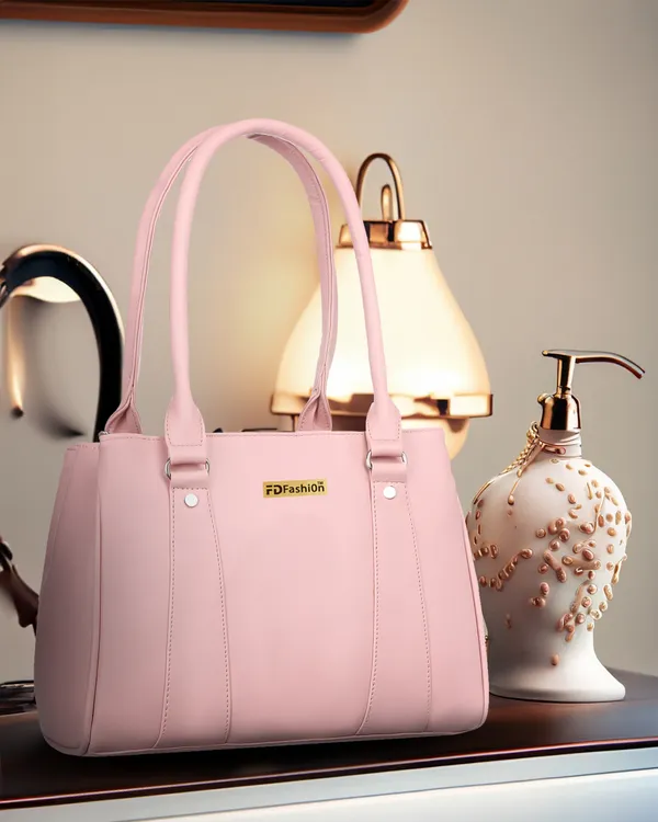 Pink_Artificial_Leather_Shoulder_Bag_For_Women
