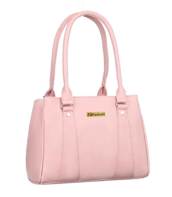 Pink_Artificial_Leather_Shoulder_Bag_For_Women