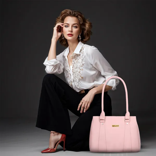 Pink_Artificial_Leather_Shoulder_Bag_For_Women