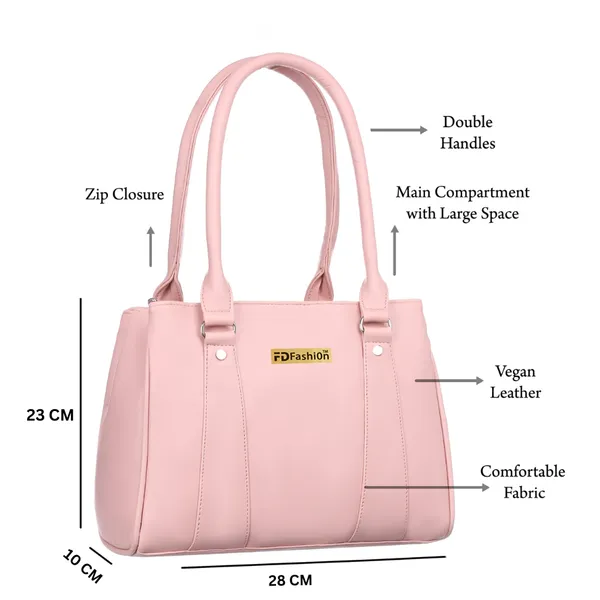 Pink_Artificial_Leather_Shoulder_Bag_For_Women