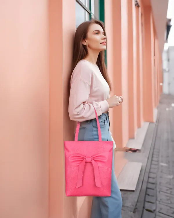 Pink_Pu_Shoulder_Bag__For_Women