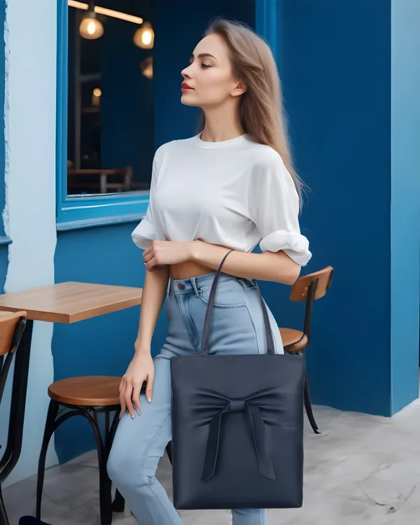 Blue_Pu_Shoulder_Bag__For_Women