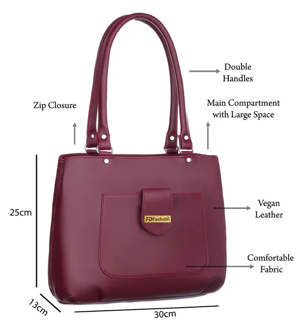 Maroon_Artificial_Leather_Shoulder_Bag_For_Women