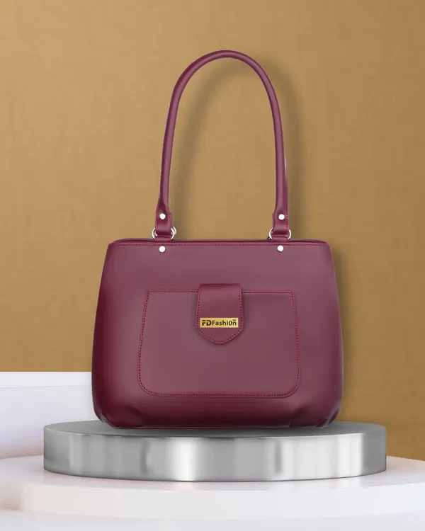 Maroon_Artificial_Leather_Shoulder_Bag_For_Women