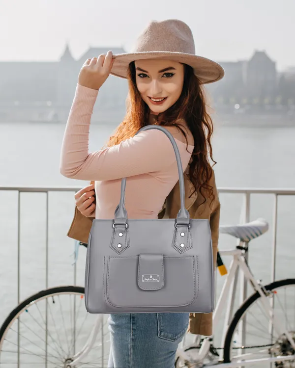 Grey_Pu_Shoulder_Bag_For_Women
