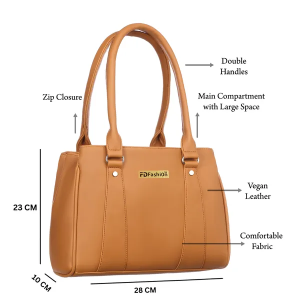 Tan_Artificial_Leather_Shoulder_Bag__For_Women