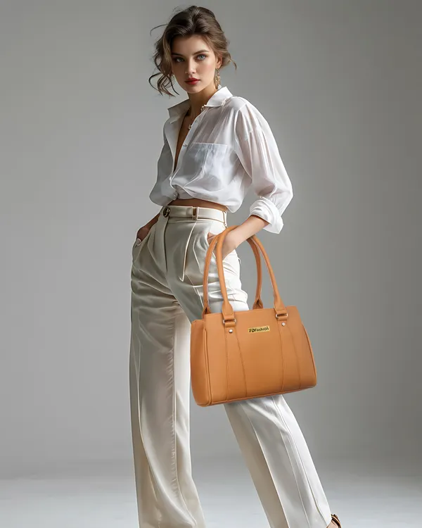 Tan_Artificial_Leather_Shoulder_Bag__For_Women