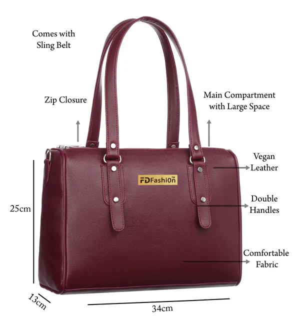 Maroon_Pu_Shoulder_Bag_For_Women