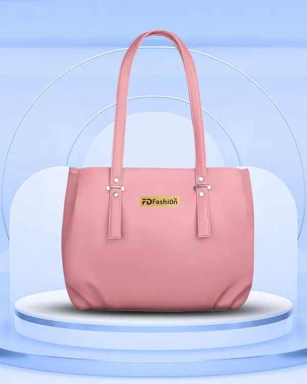 Pink_Artificial_Leather_Shoulder_Bag__For_Women