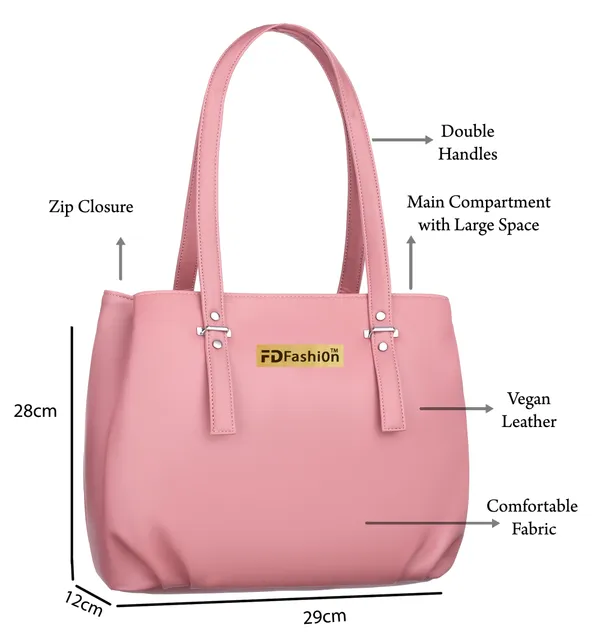 Pink_Artificial_Leather_Shoulder_Bag__For_Women