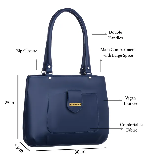 Blue_Artificial_Leather_Shoulder_Bag_For_Women