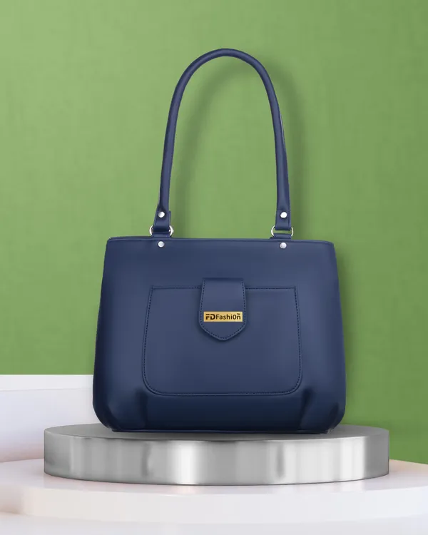 Blue_Artificial_Leather_Shoulder_Bag_For_Women