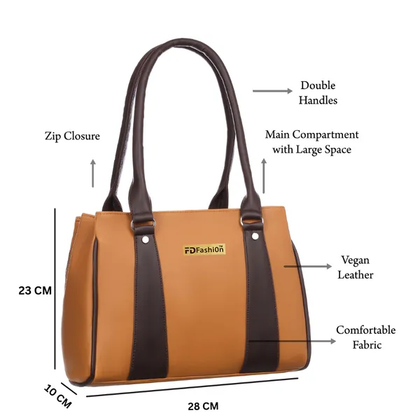Tan_&_Black_Artificial_Leather_Shoulder_BagFor_Women