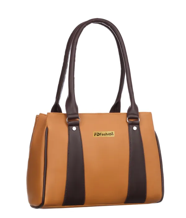 Tan_&_Black_Artificial_Leather_Shoulder_BagFor_Women