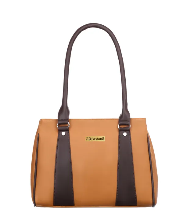 Tan_&_Black_Artificial_Leather_Shoulder_BagFor_Women