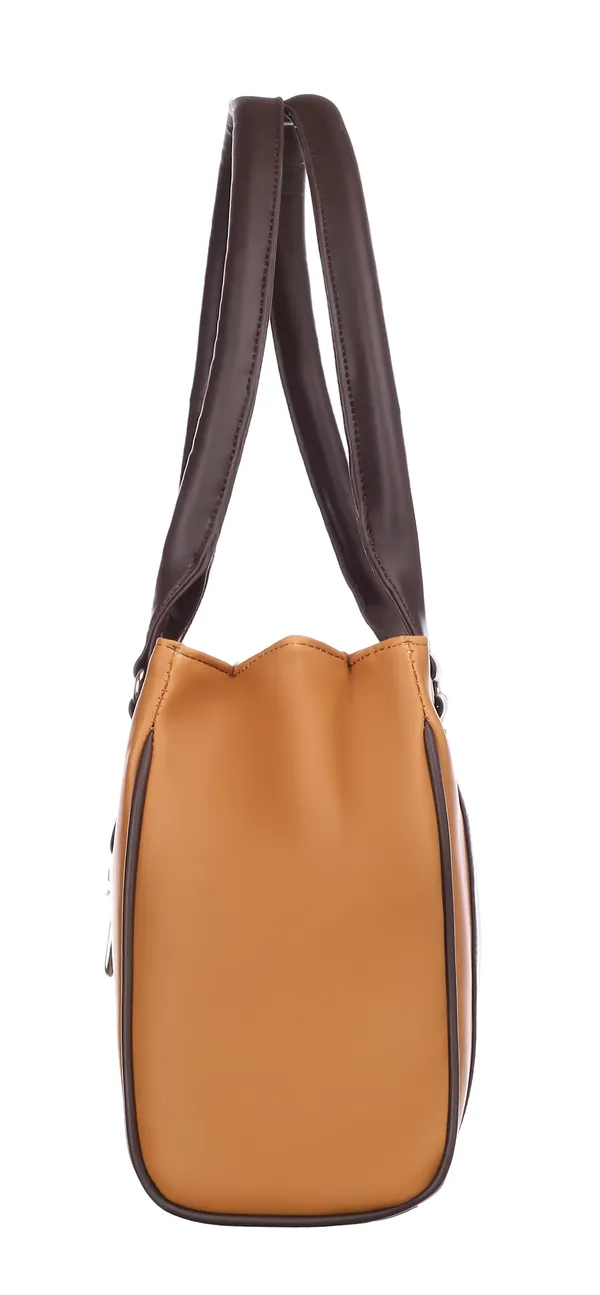 Tan_&_Black_Artificial_Leather_Shoulder_BagFor_Women